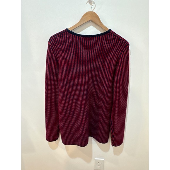 Derek Lam New York Merino Wool‎ Sweater Red Black Knit Crew Neck Size L/G - Picture 5 of 7